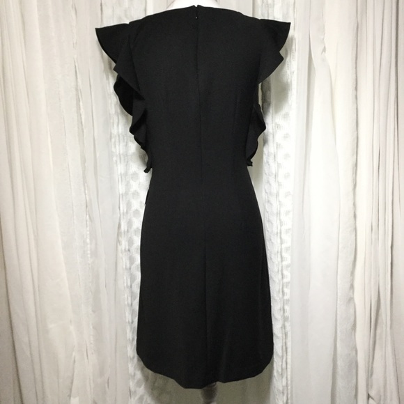 Little black dress with ruffle sleeves - Picture 3 of 8